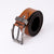 Metal Buckle Plain Leather Belt - Brown