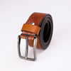 Chic Buckled Leather Belt - Black