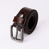 Textured Leather Buckled Belt - Black