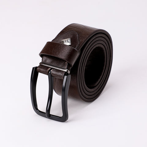 Elegant Textured Leather Belt - Havana