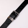 Metal Buckle Plain Leather Belt - Brown