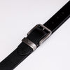 Simple Solid Thin Leather Belt - Black