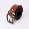 Solid Buckled Leather Belt - Black