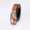 Buckled Thin Leather Belt - Brown