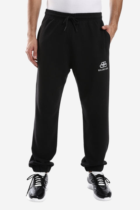 Elastic Waist With Drawstring With Sweatpants *- Black