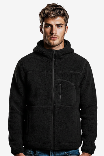 Ribbed Cuffs & Hem Quilted Hooded  Jacket