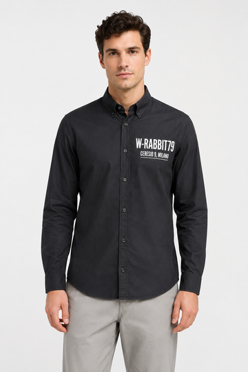 Buttons Down Pineapple Long Sleeves Shirt – Black
