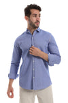 Front Buttoned Down Textured Grey Men Shirt