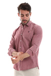 Front Buttoned Down Textured Grey Men Shirt