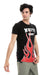 Fire Printed Pattern Short Sleeves T-Shirt - Black, White & Red