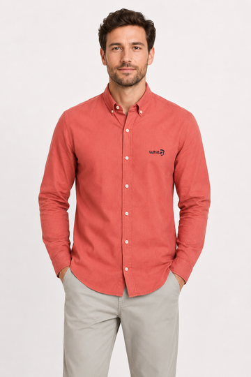 Front Buttoned Down Textured Men Shirt - Tobi