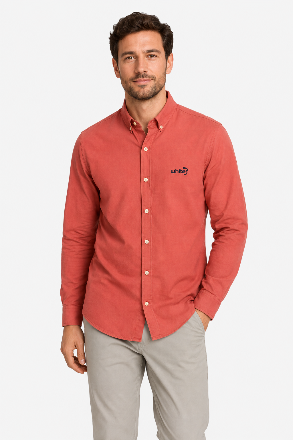 Front Buttoned Down Textured Men Shirt - Tobi