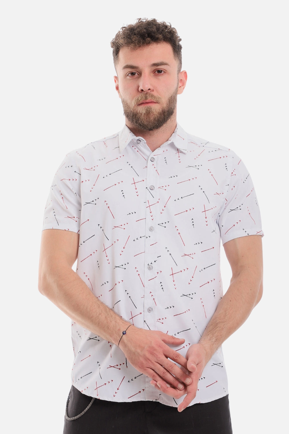 Arrows Short Sleeves Buttoned Shirt