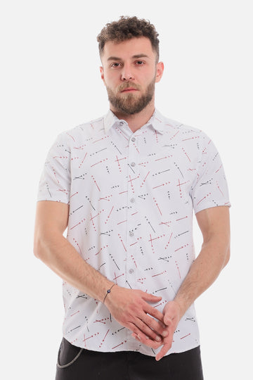 Arrows Short Sleeves Buttoned Shirt