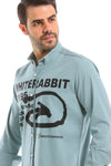 White Rabbit Turn Down Collar Long Sleeves Printed Shirt