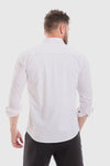 Printed Long Sleeves Button Down Shirt-White