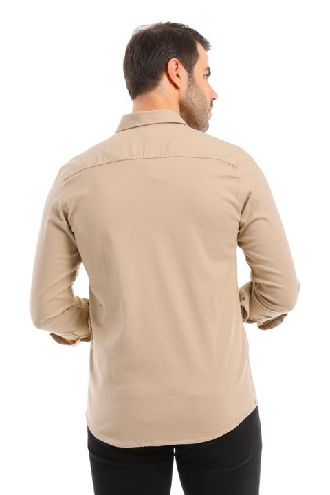 Cuff Long Sleeves Printed Dark  Shirt