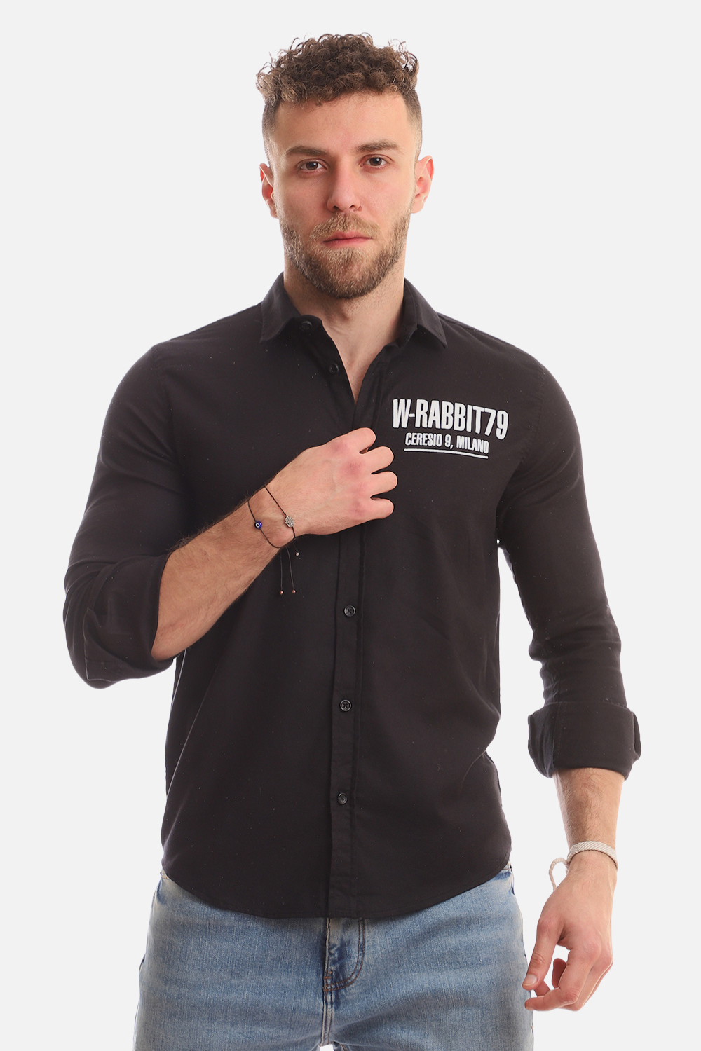 Buttons Down Pineapple Long Sleeves Shirt – Black