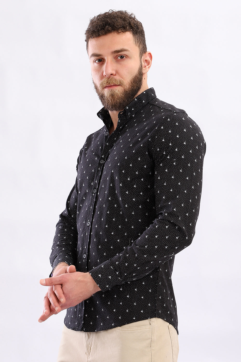 Fireworks Short Sleeves Buttoned Shirt - Black