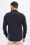 Fireworks Short Sleeves Buttoned Shirt - Navy