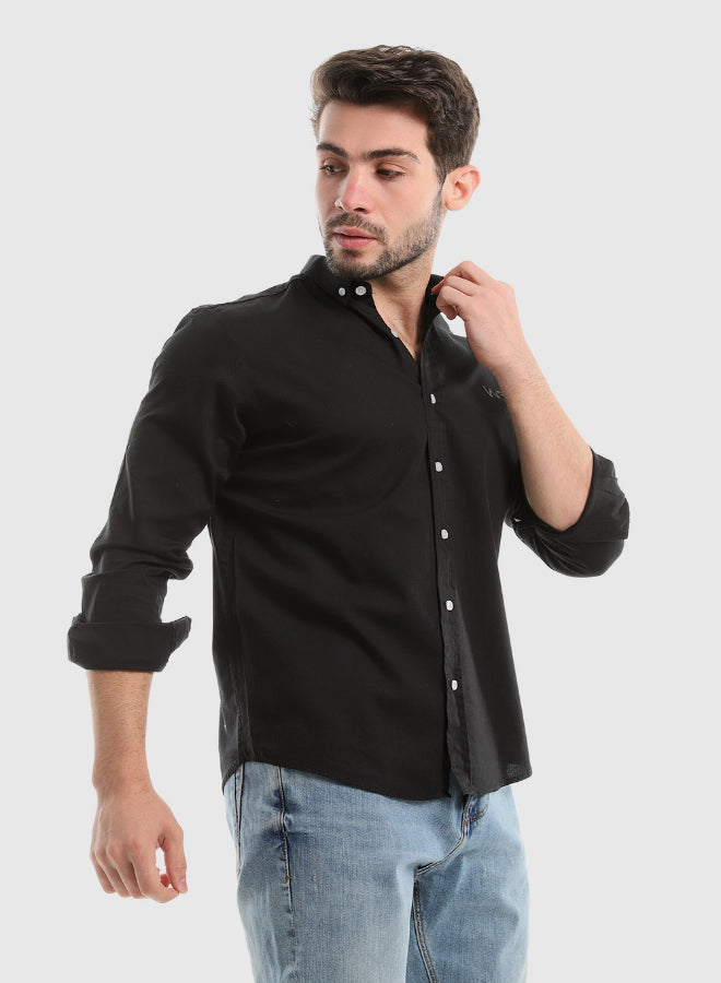 Plain Buttoned Down Long Sleeves Shirt