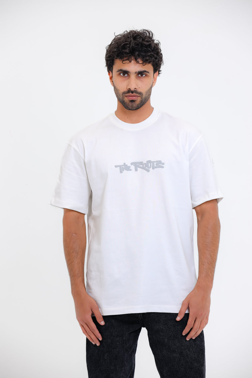 "The Roots" Printed Short Sleeves White T-Shirt
