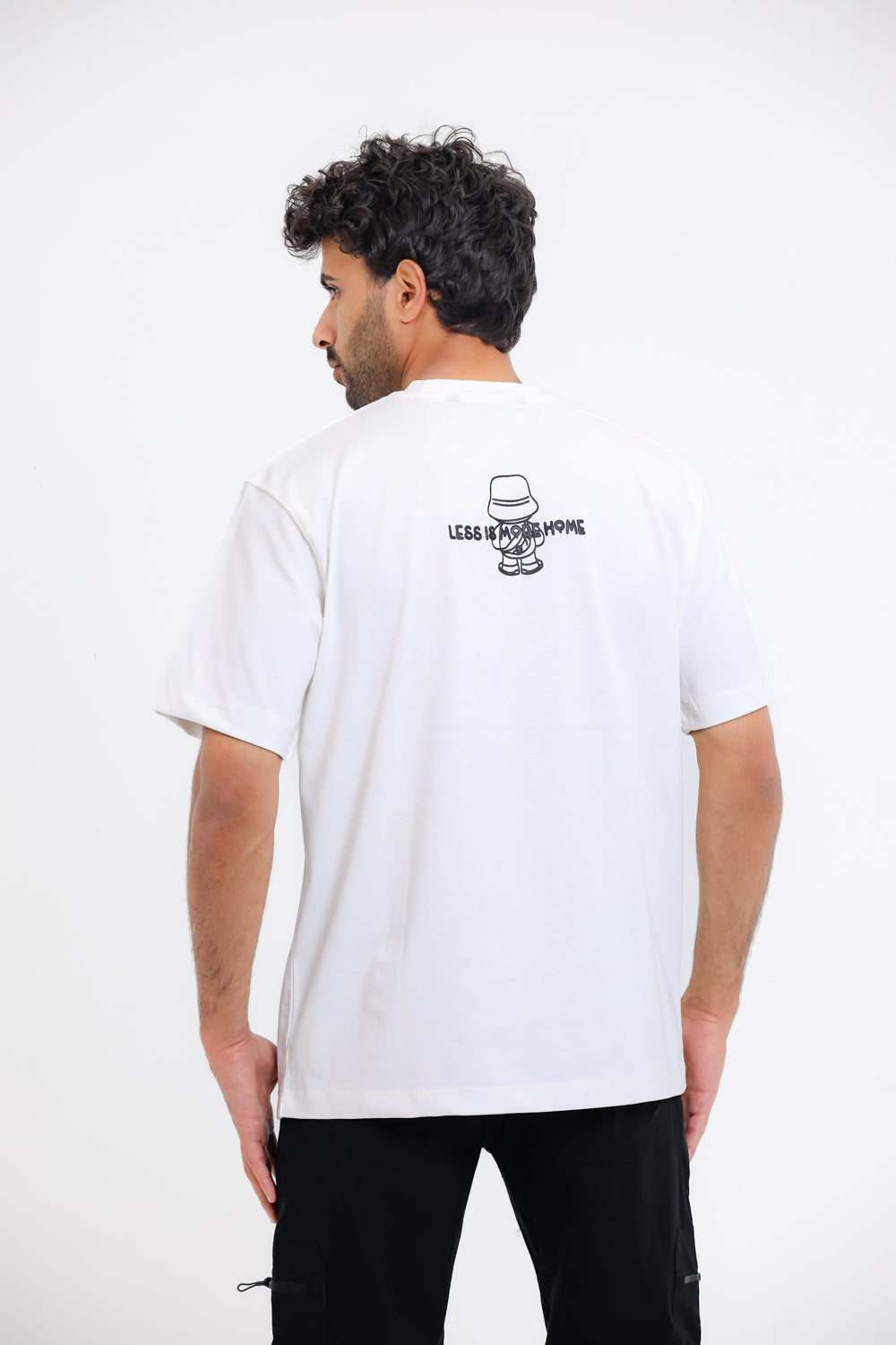 "Morenal Bear" Printed White T-Shirt - White