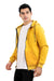 Zipper Cotton Sweatshirt With Polyester Hoodie - Mustard