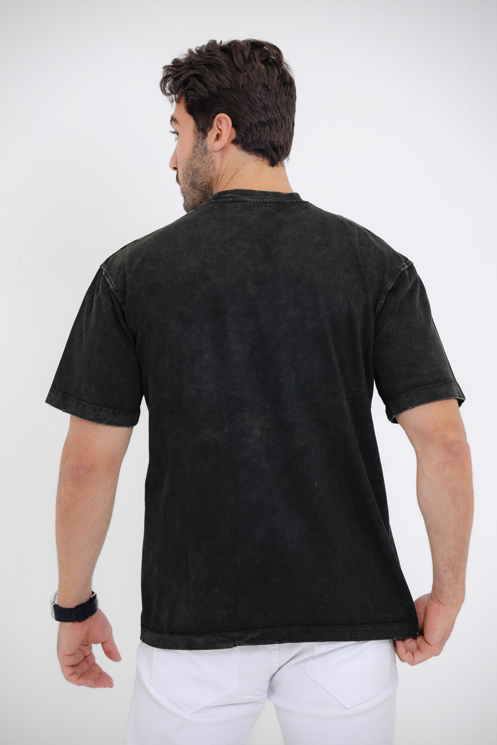 embroidered chest T-Shirt - Olive