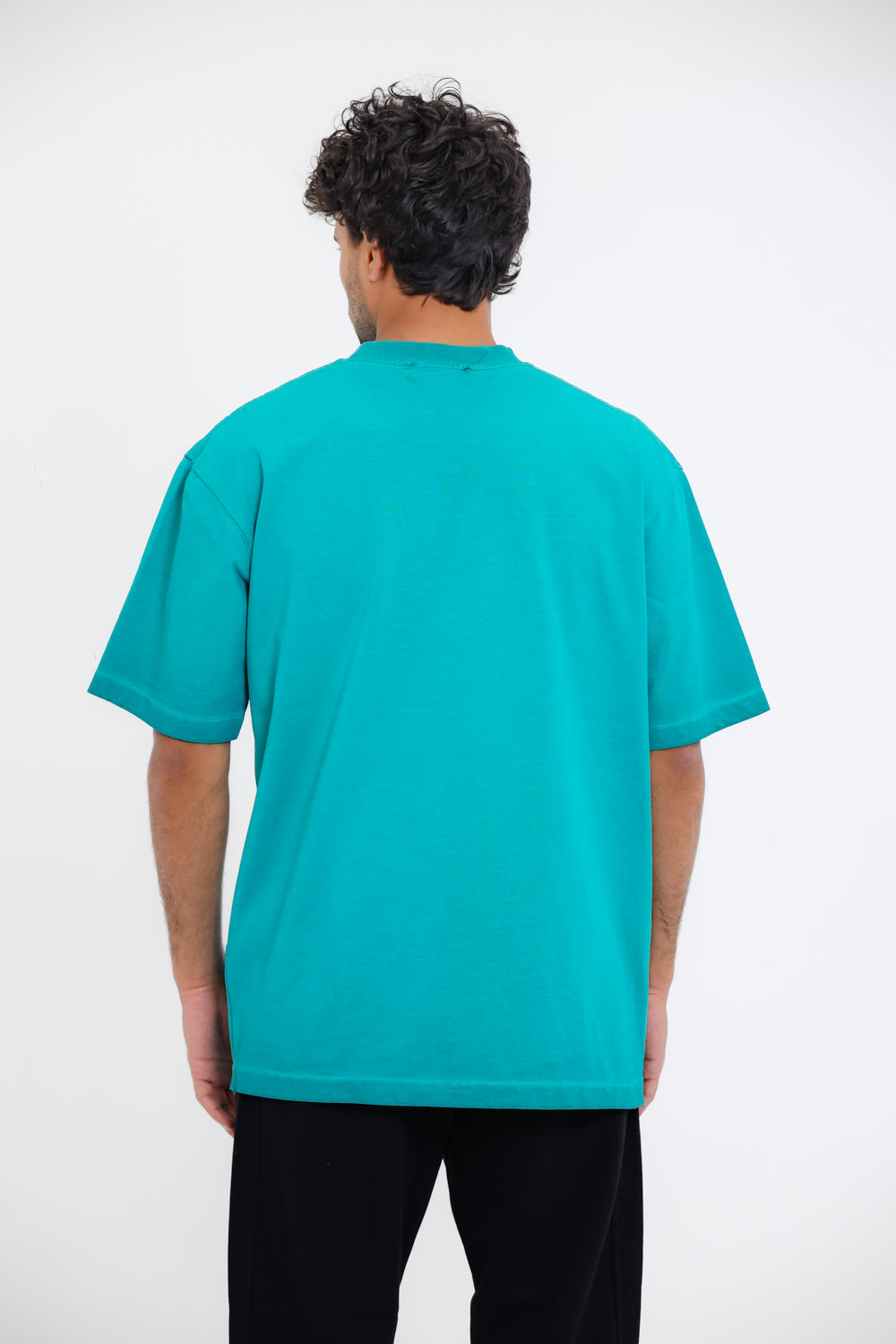 Chest Printed Cotton T-Shirt - Green
