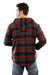 Padded Long Sleeves Zipper Hooded Jacket Red