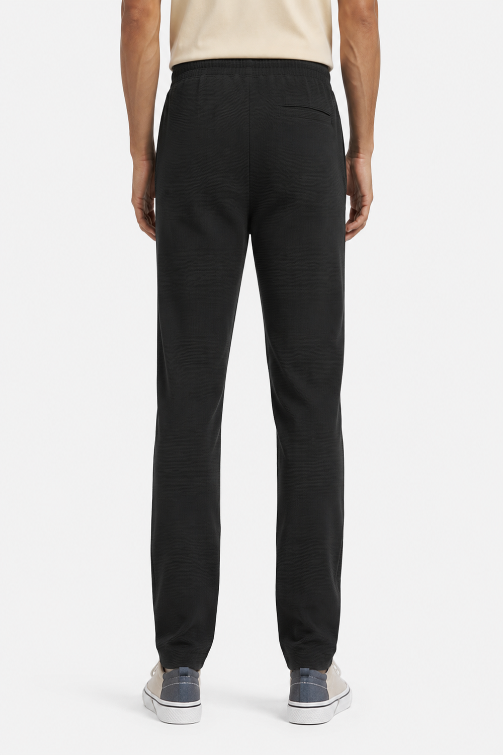 Ribbed Comfy Elastic Black Joggers