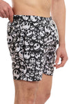 Colorful Skulls Polyester Summer Swim Short Olive