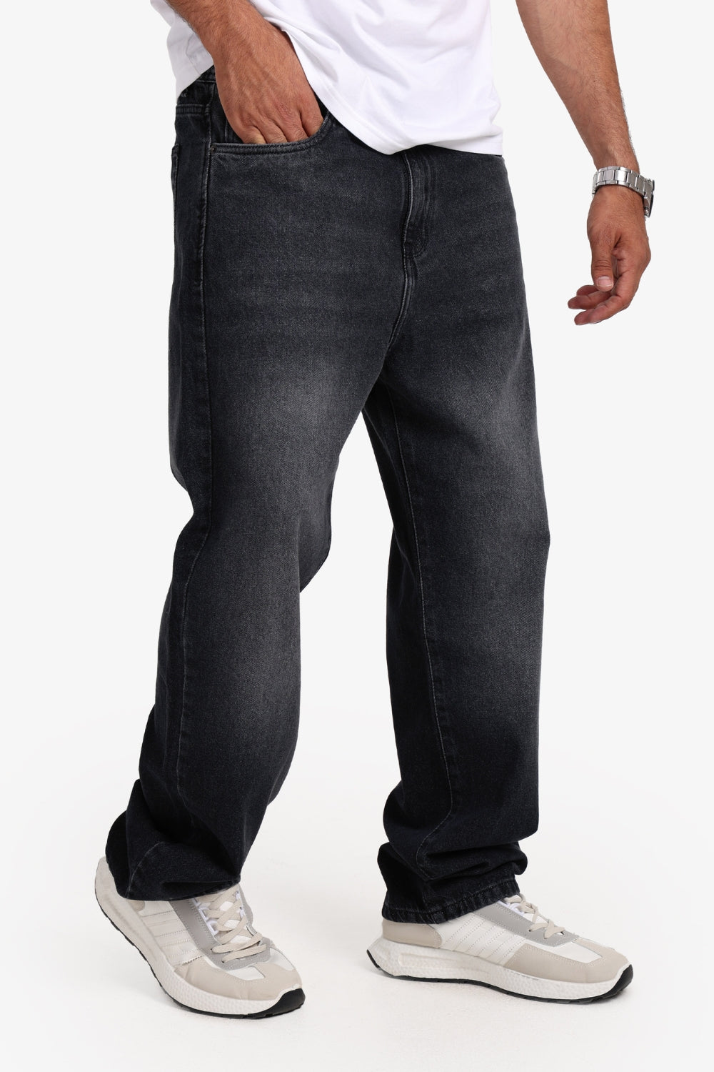 Men's Wide Leg Jeans – Black