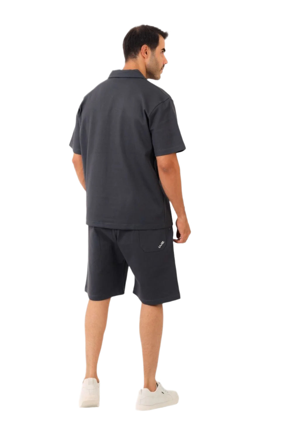 Men’s Summer Polo Shirt and Shorts Set –Grey