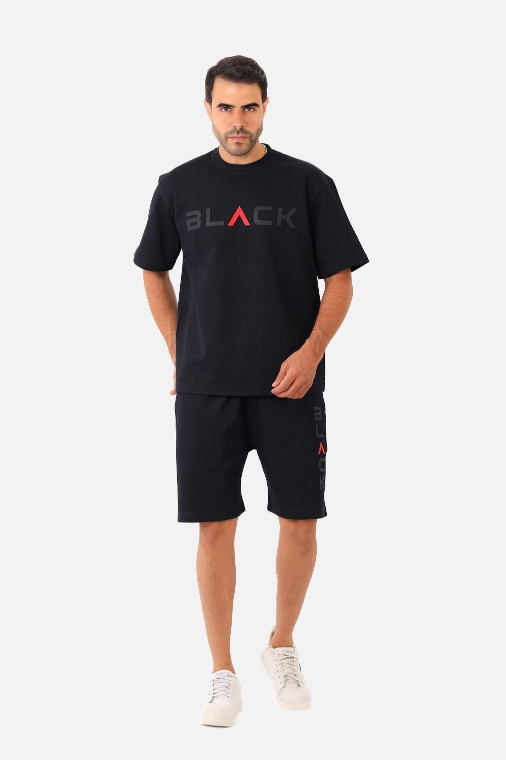 Slip On Pique Heather "Black" Printed Pajama