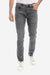 Straight Fit Solid Pattern Buttons Closure Denim Jeans - Heather Grey