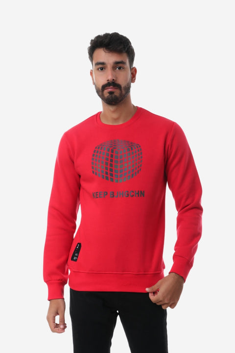 Front Print Sweatshirt With Hem