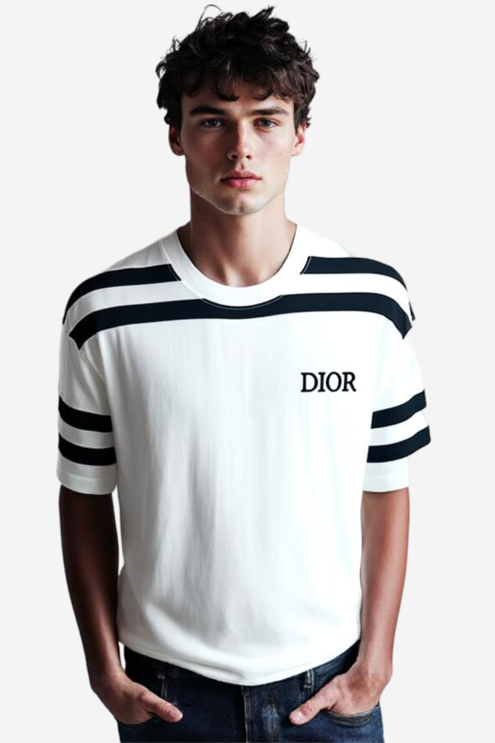 "Dior"Comfy Printed White T-Shirt