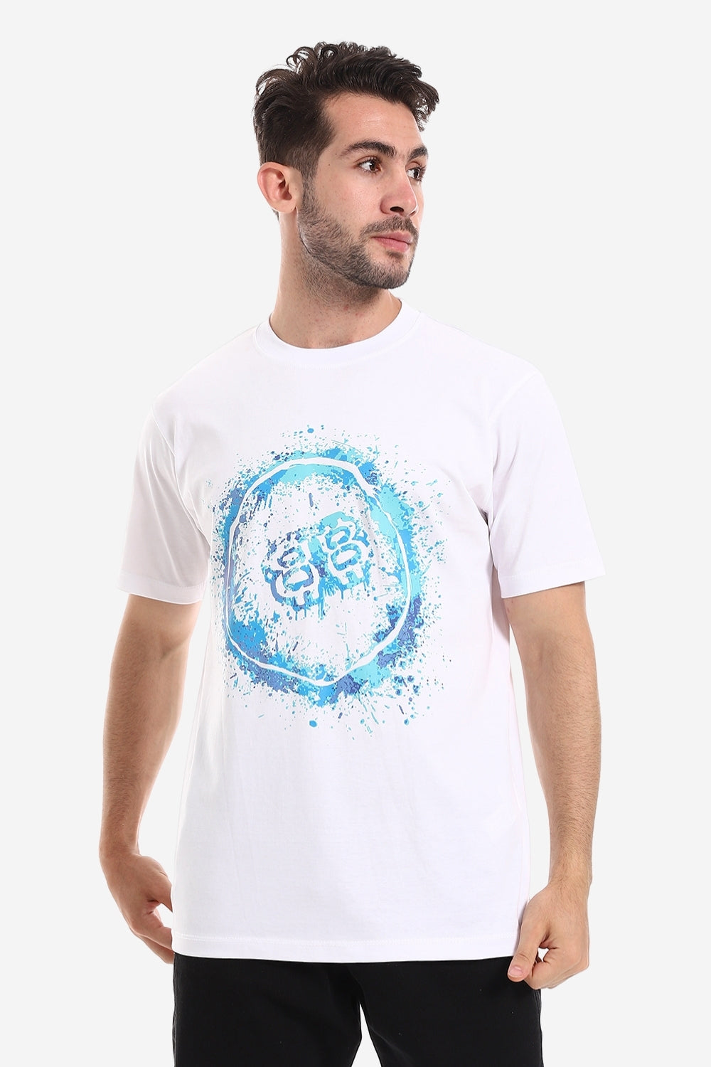 " Printed Patterne Slip On Round Neck T-Shirt