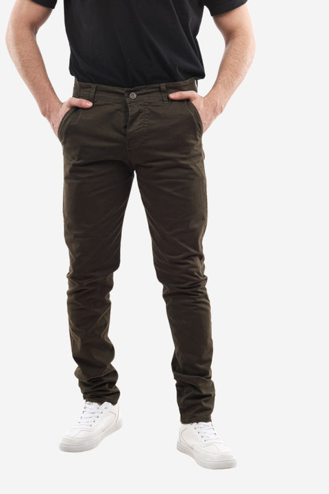 Slash Pockets Regular Fit Plain Gabardine Pants