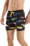 Colorful Fish Patterned Swim Short -Multicolour