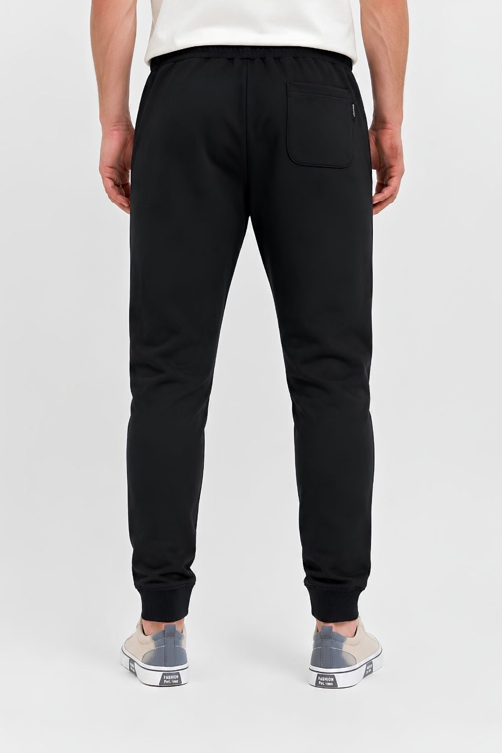Men’s Casual Tapered Jogger Pants with Adjustable Drawstring – Black