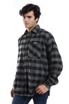 "OFF White"Black&Grey Plaids Soft Button Down Shirt