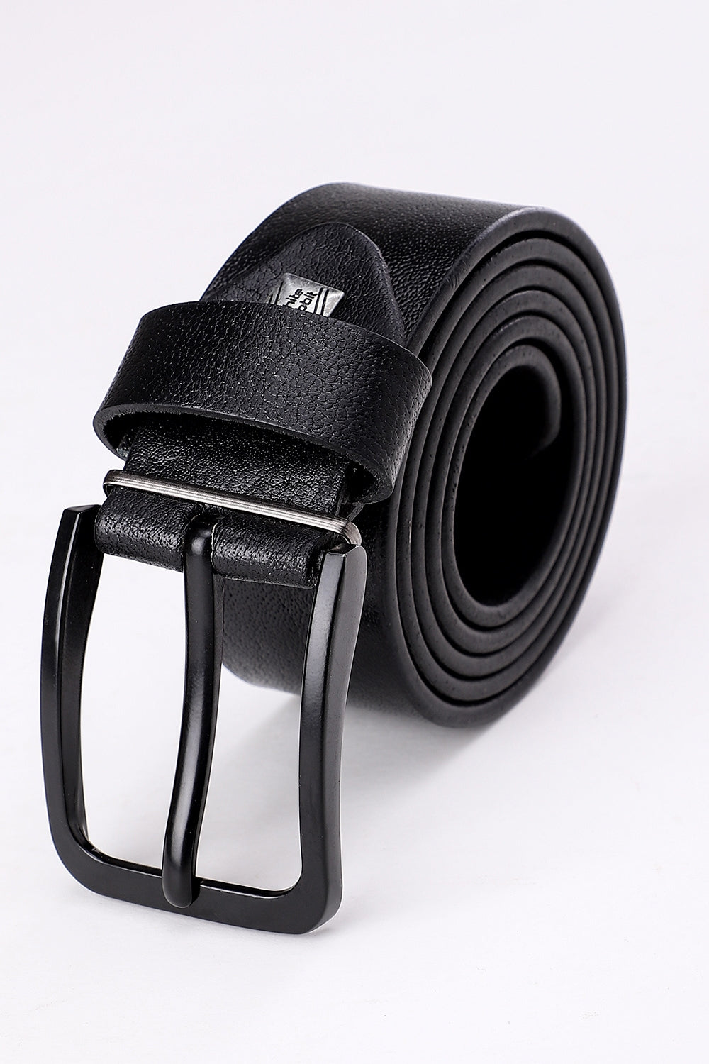 Chic Buckled Leather Belt - Black