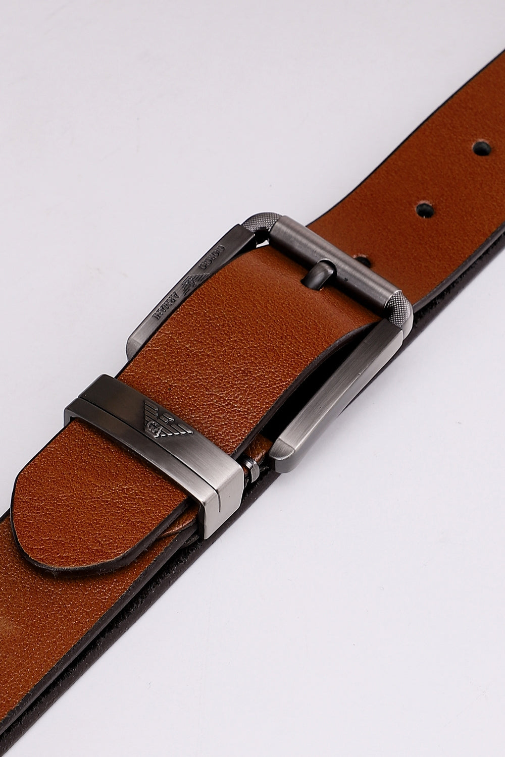 Simple Solid Thin Leather Belt - Black