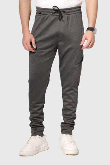 Cotton Sweatpants With Hem – Grey