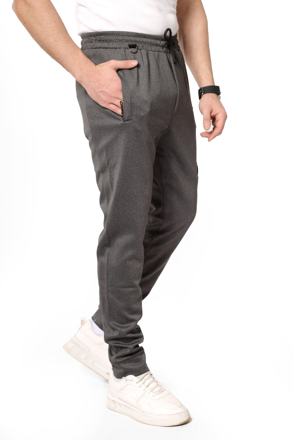 Cotton Sweatpants With Hem – Grey