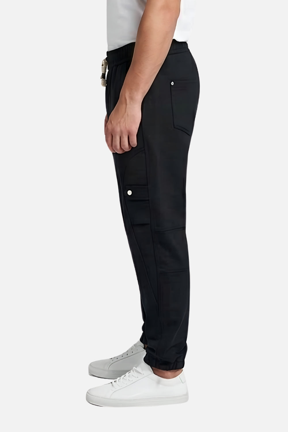 Men’s Black Jogger Pants – Soft Fabric, Slim Fit – Black