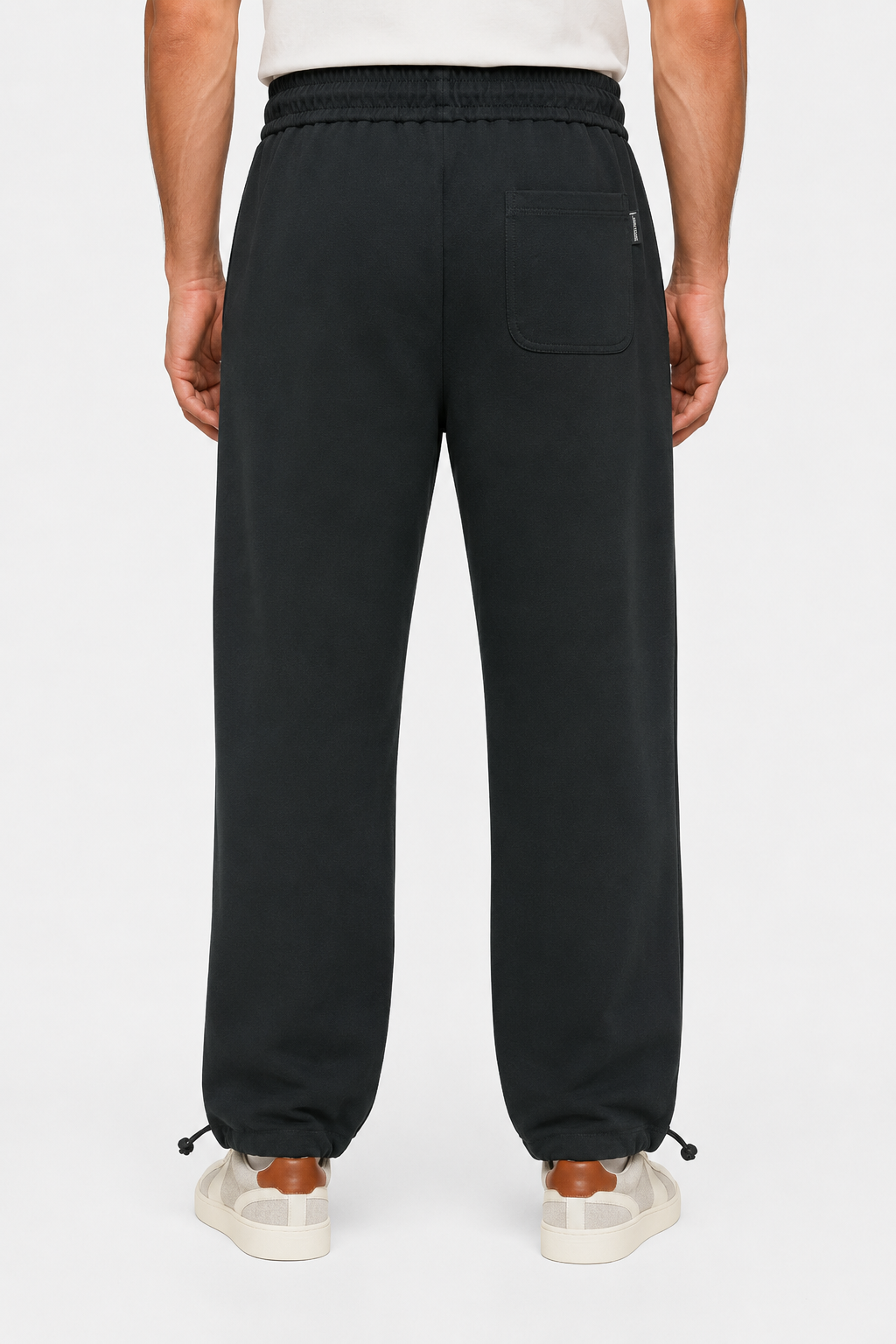 Men’s Casual Wide Leg Jogger Pants – Adjustable Drawstring -Black